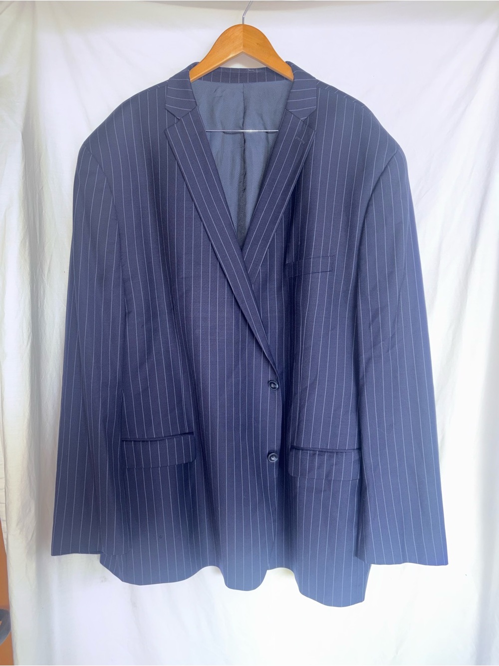 Michael Kors Navy Blue Pinstripe Suit Jacket